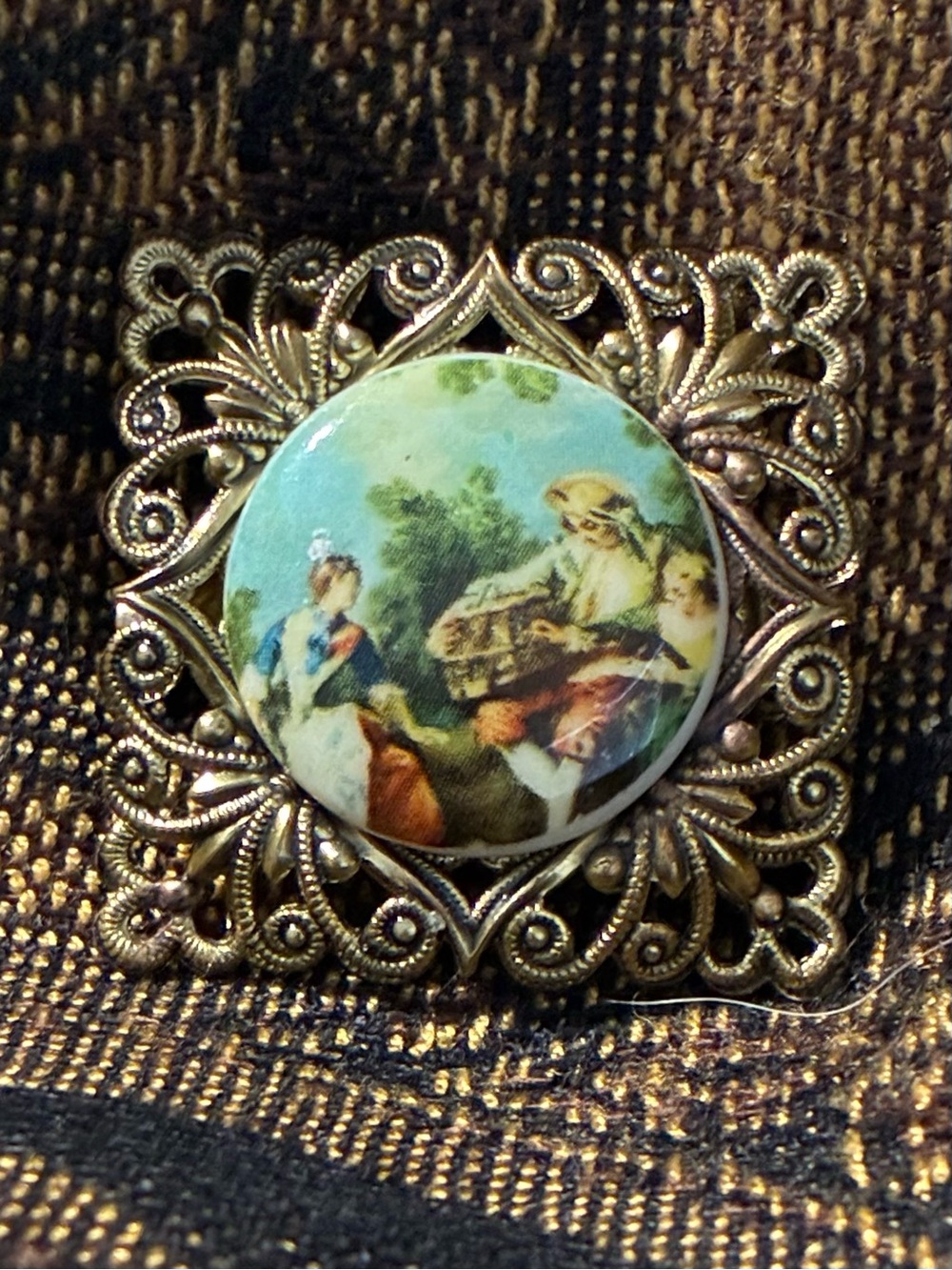 Vintage Western Germany Filigree Brooch